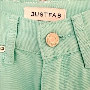 JustFab Light Green Denim Pants